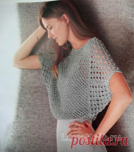 Короткий топ с рукавом летучая мышь.