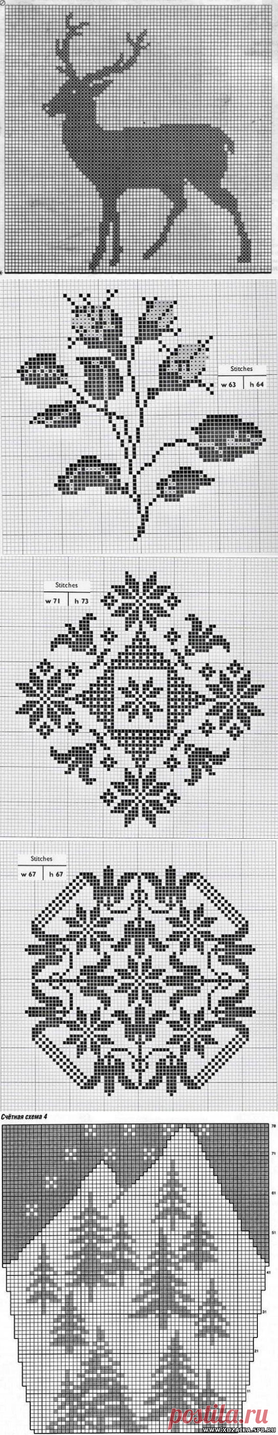 Жаккардовые узоры -2. Схемы | Домохозяйка