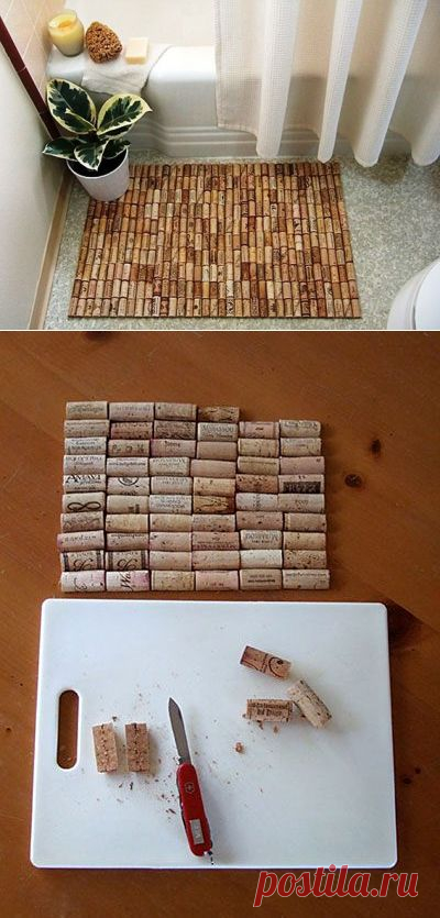 Коврик из пробок для ванной комнаты своими руками