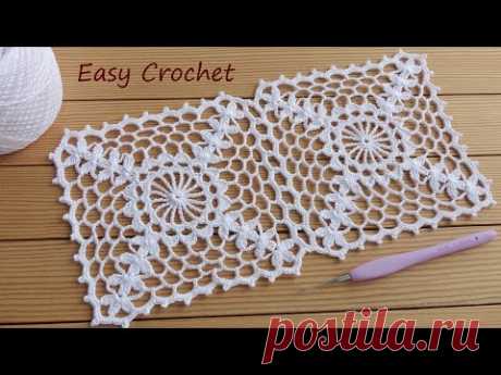 ОЧЕНЬ ПРОСТО!!! Ажурный КВАДРАТНЫЙ МОТИВ вязание крючком Easy Crochet square motifs for beginners