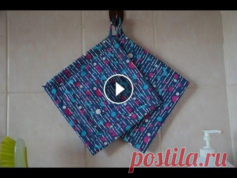 Как сшить прихватку Шьём прихватку из старых вещей....