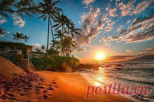 Пляж острова Мауи, Гавайи, .