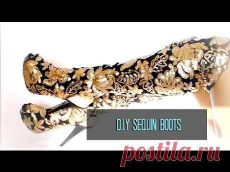 D.I.Y NEW YEARS EVE SEQUINS BOOTS