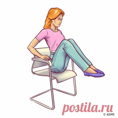 6 упражнений для плоского живота, которые можно делать прямо на стуле