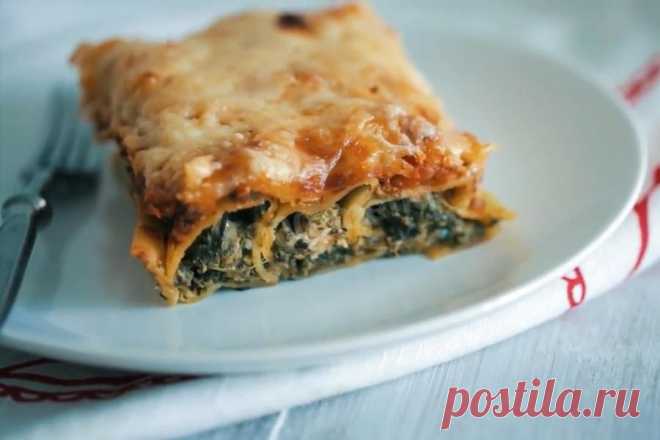 Каннеллони со шпинатом и сыром рецепт с фото и видео - 1000.menu