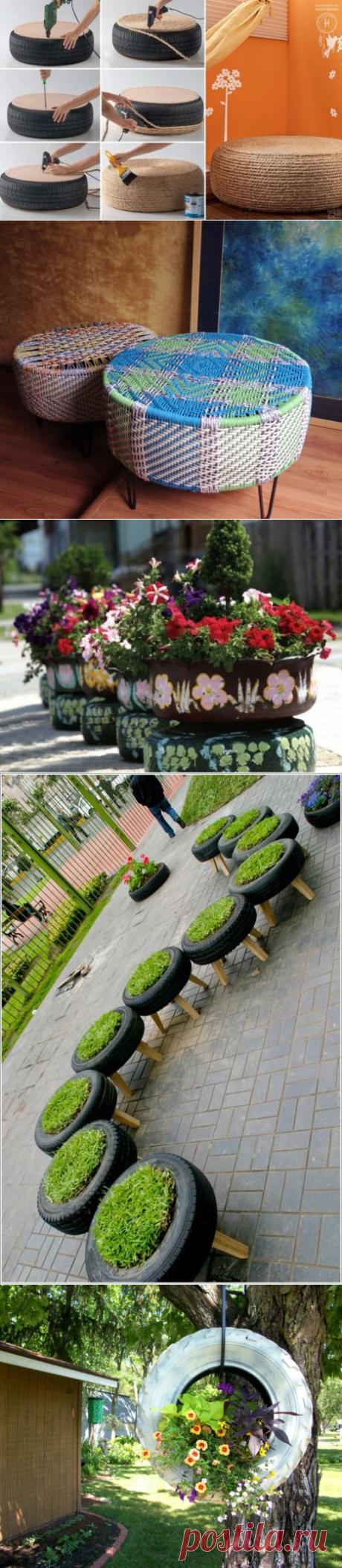 шикарные клумбы из покрышек