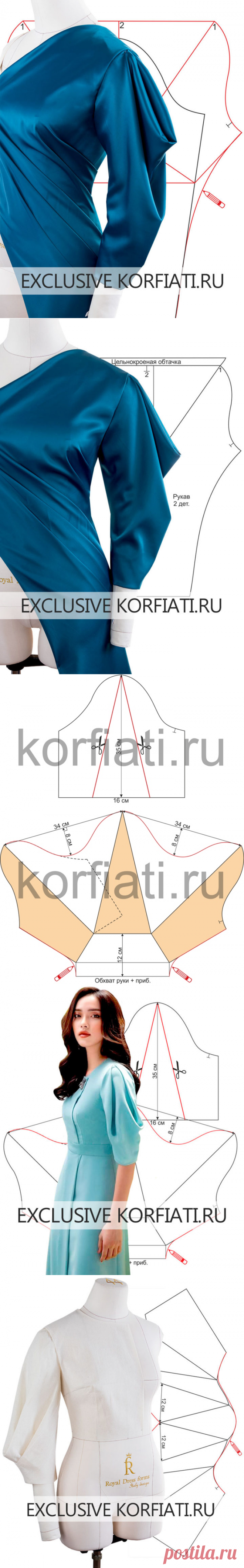 Выкройки рукавов с драпировками — DIYIdeas