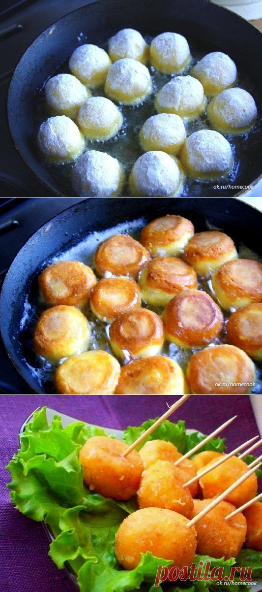 Сырные шарики жареные с чесноком.