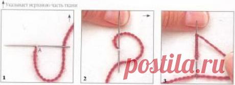 Розочка, вышитая в стиле "Рококо".