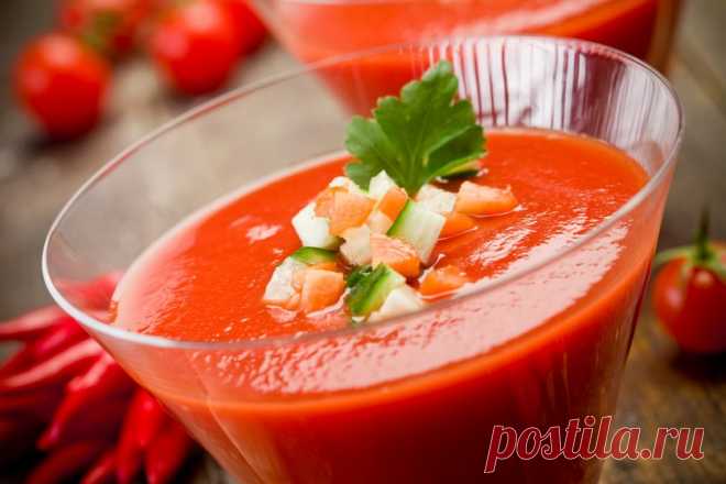 Традиционный гаспачо — испанский холодный суп — Вкусные рецепты