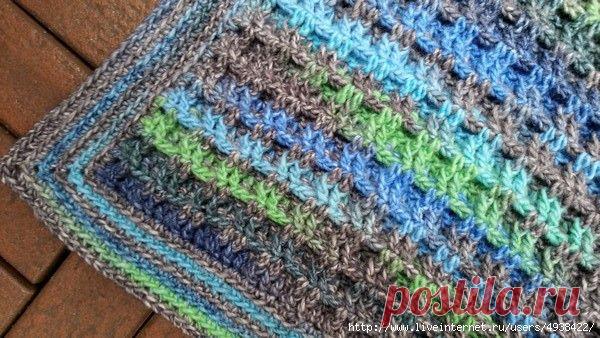 Детский плед вафельным узором крючком