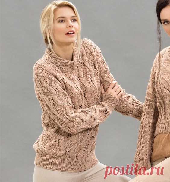 Джемпер с узором из ромбов