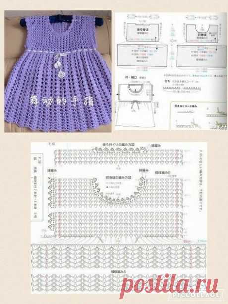 Куча схем платьев на девочек! Заходим , сохраняем , вяжем! | Руки не для скуки . | Яндекс Дзен