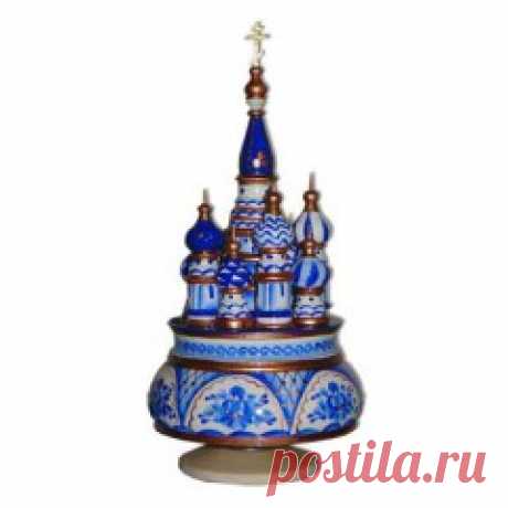Музыкальный собор - макет Гжель, Россия, вращающийся, 23, Храм Василия Блаженного - купить в Интернет-магазине Золотой Грааль, доставка по всему миру