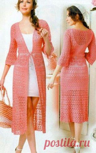 Летнее пальто крючком