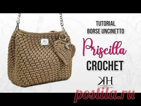 TUTORIAL BORSE UNCINETTO - "Priscilla" CROCHET BAG - PUNTO SPIGA ♡ Katy Handmade