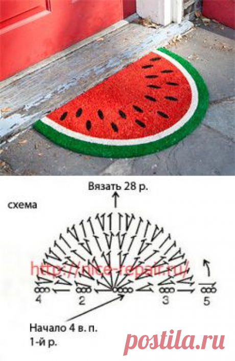 Симпатичный коврик арбуз
