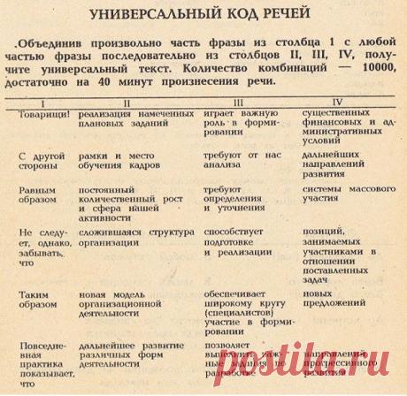 Универсальный код речей