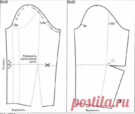 Построение выкройки узкого одношовного рукава по системе Мюллер и сын