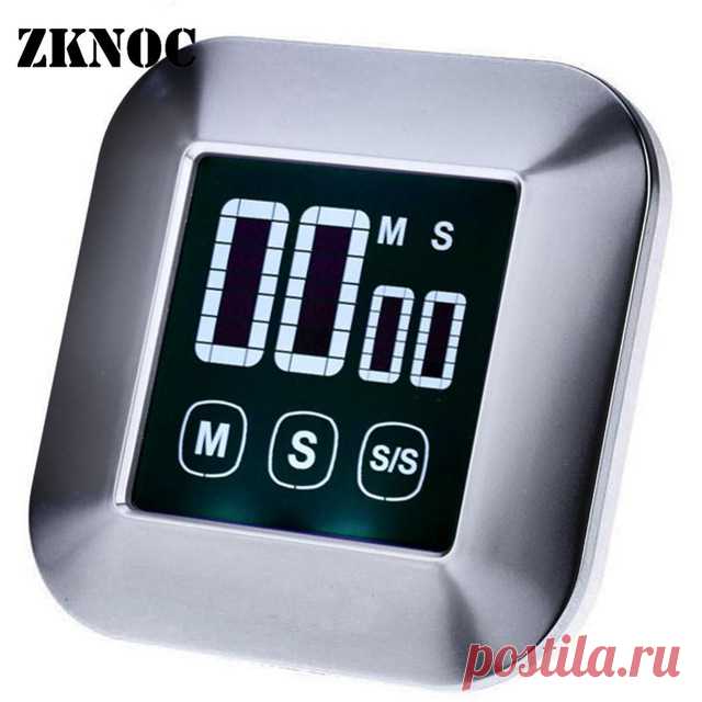 ЖК дисплей цифровой Сенсорный экран Кухня таймер практическая Пособия по кулинарии таймер обратного отсчета подсчитать будильник Кухня гаджеты Пособия по кулинарии Инструменты купить на AliExpress