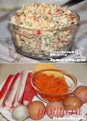 Салат из крабовых палочек с корейской морковью “Валерия” | Харч.ру - рецепты для любителей вкусно поесть