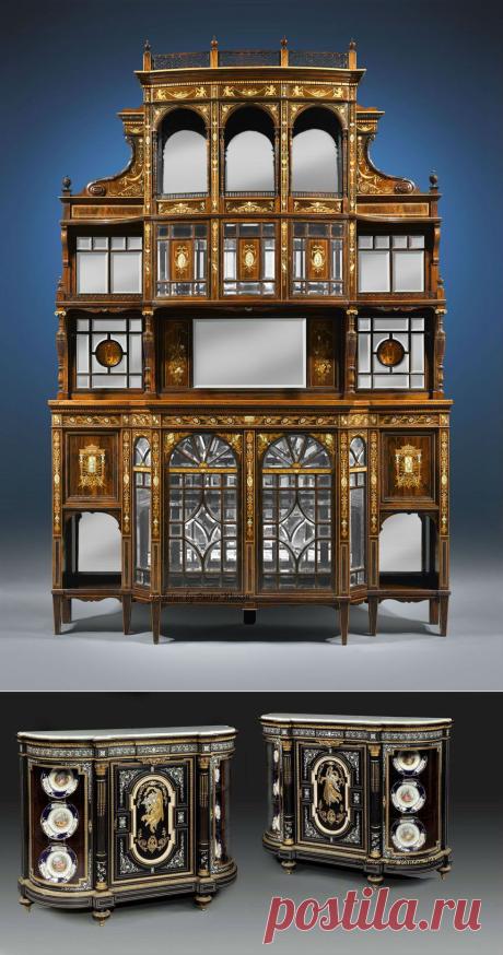 Старинная мебель с использованием Ivory (резьба по кости).