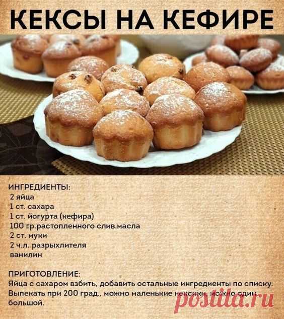 Воздушные кексы на кефире!