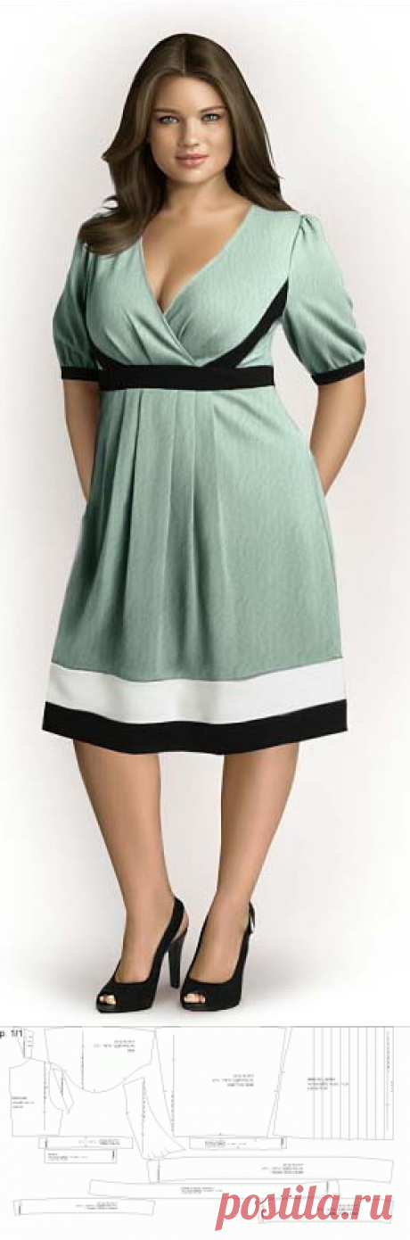 Vestidos del patrón para obesos con sus manos