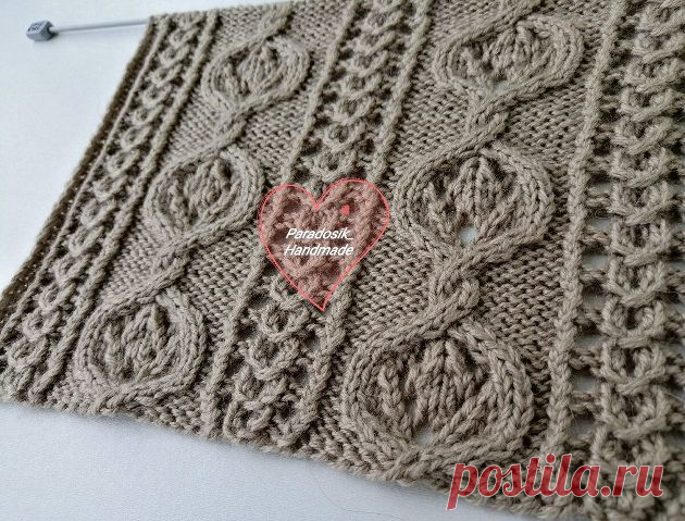 Красивый ажурный узор «Восточные мотивы» спицами.