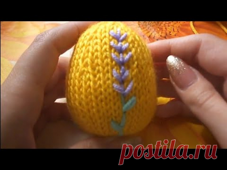 Пасхальное яйцо спицами МК