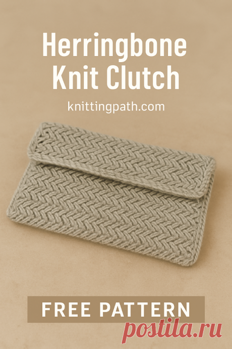 Herringbone Knit Clutch
