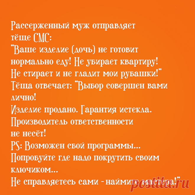 Находчивый ответ тёщи поставил зятя в тупик