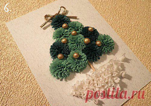 Новогодняя открытка. Мастер-класс | Домохозяйка