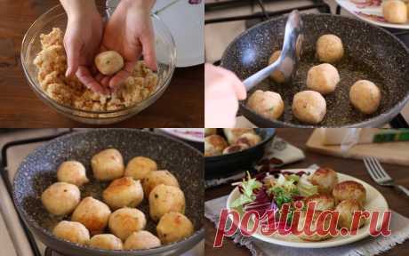 Картофельные шарики на сковороде