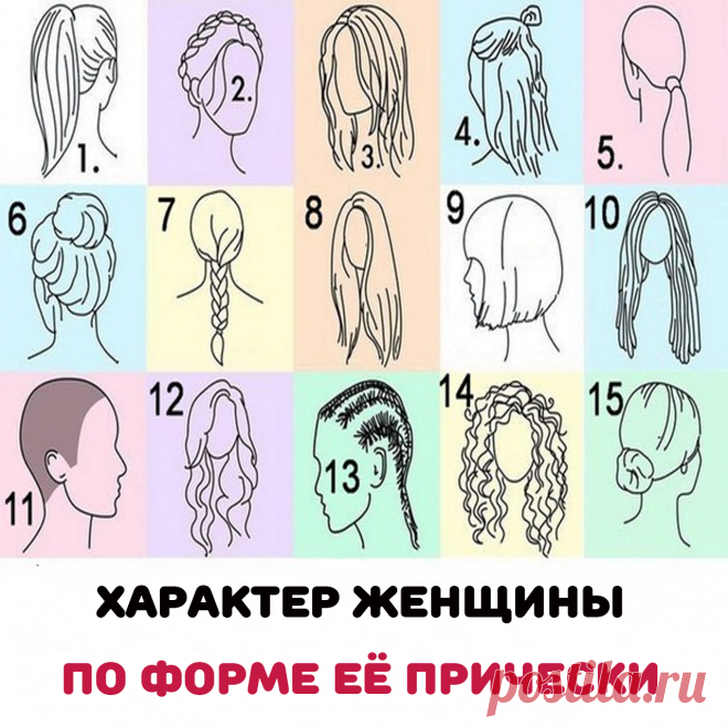1)любит побыть в тишине и спокойствии. Ее не пугает одиночество. 2)Эта прическа говорит о целеустремленности девушки.3):чем выше пучок, тем выше самооценка девушки. Она всегда выделяется из толпы.4):Такую стрижку выбирают девушки, которые очень активны по жизни.5):отличаются аналитическим складом ума и умеют концентрироваться на главном. 6):Такую прическу выбирают девушки с нежной и ранимой душой.7)В первую очередь, тебе важно, чтобы о тебе заботились и решали твои проблемы.