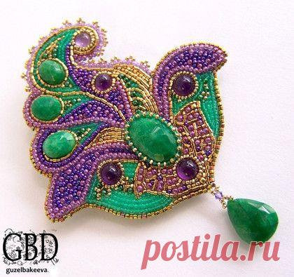 (41) Броши ручной работы. Ярмарка Мастеров - ручная работа. Купить роскошная брошь. Handmade. Брошь с изумрудами, аметист, изумруд | брошь