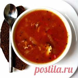 Томатный суп из морепродуктов