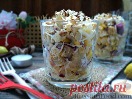 Рецепт: Салат с курицей и ананасом на RussianFood.com
