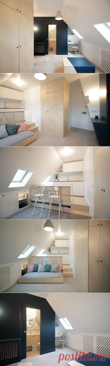 Маленькая квартира студия 15 кв м в Париже