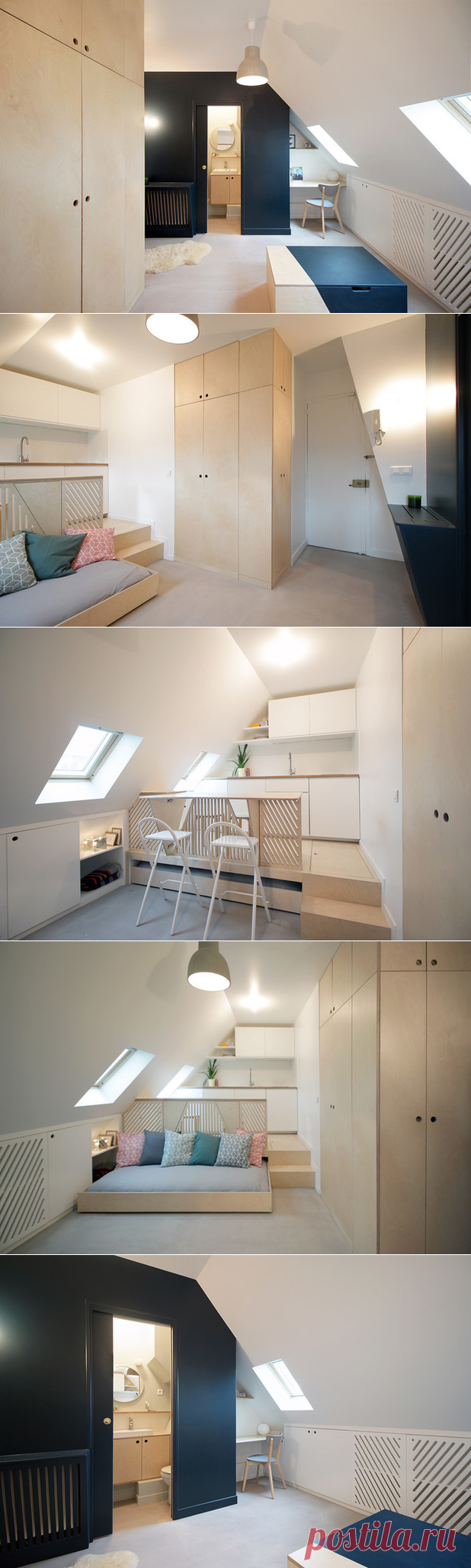 Маленькая квартира студия 15 кв м в Париже