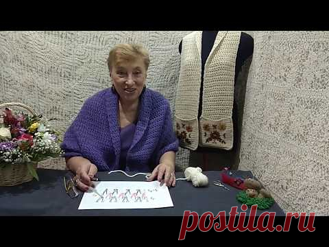 Палантин из оттянутых петель. Мастер-класс по вязанию крючком от О.С. Литвиной.
