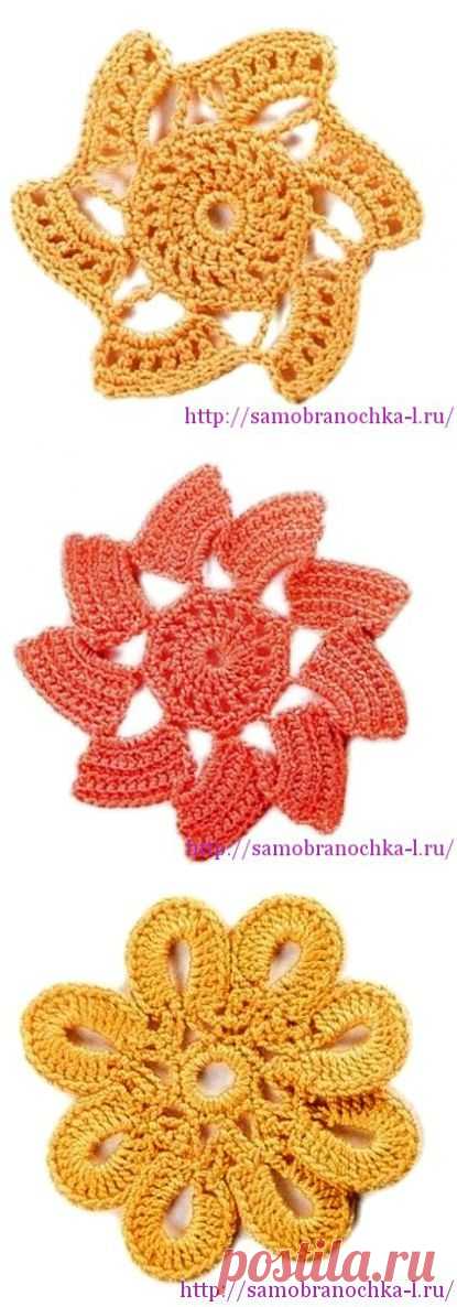 Мотивчики в коллекцию узоров крючком.МНОГО