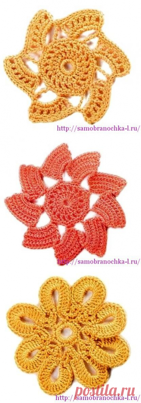 Мотивчики в коллекцию узоров крючком.МНОГО