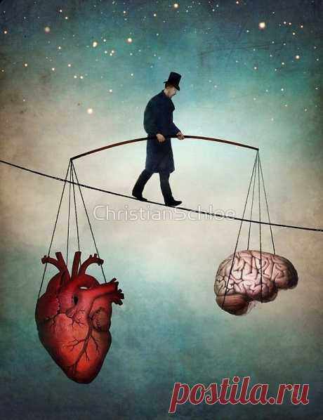 Кристиан Склое (Christian Schloe). Картины в технике сюрреализм  это не о бренности человека, как указано в статье, а равновесии между чувствами и разумом, которое будет условием гармоничного существования. это про медитацию.
