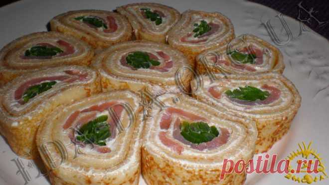 Закусочные блины с семгой