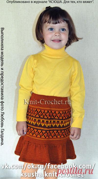 Юбка для девочки на спицах.