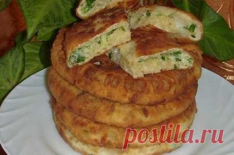 Пышные лепешки на кефире с начинкой