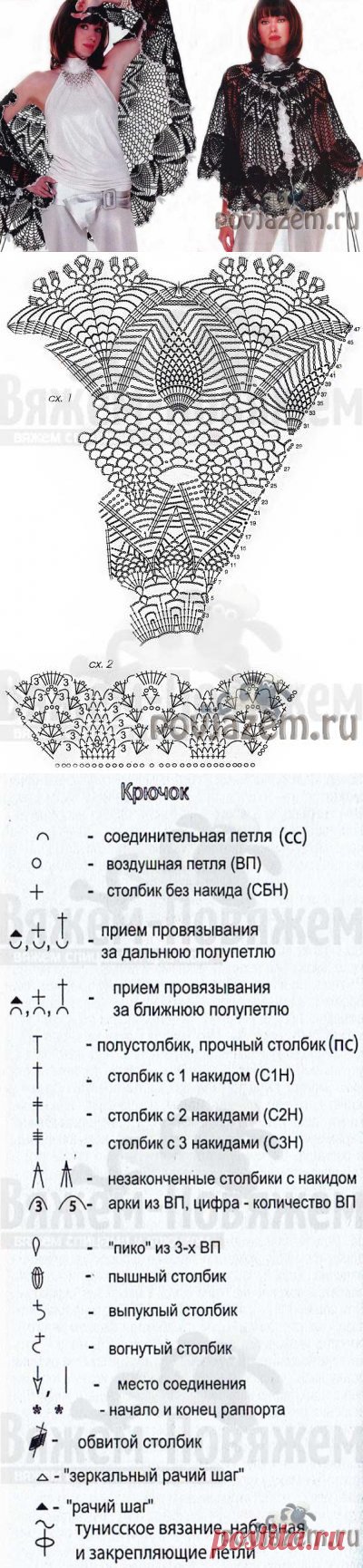 Ажурная накидка крючком