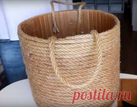 Как сделать корзину из картонной коробки