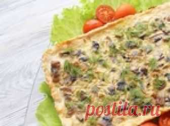 Заливной пирог с грибами